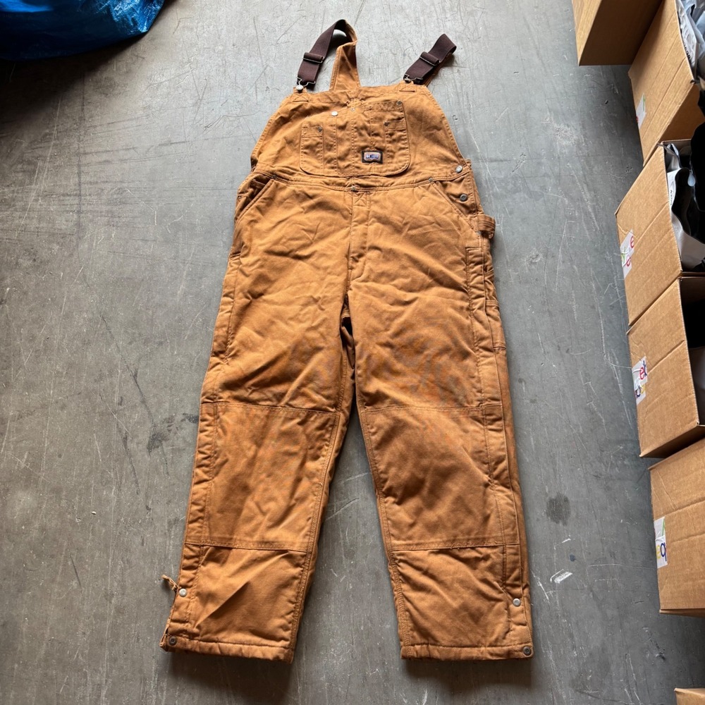 Big Smith Mens Insulated‎ Duck Bib Overalls Brown Workwear Large Regular 38-40